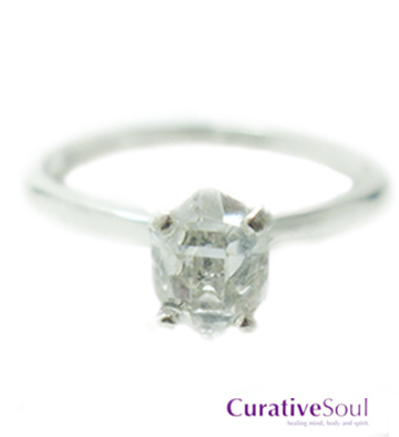 Herkimer Diamond Ring - 1.5 ct in Sterling Silver - Click Image to Close