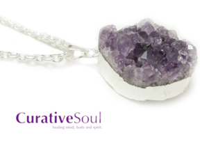Amethyst Oval Cluster in Silver - Click Image to Close