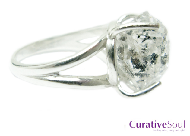 Herkimer Diamond Ring - 8 ct in Sterling Silver - Click Image to Close