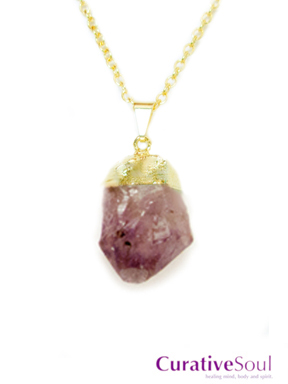 Amethyst Crystal in Gold - Click Image to Close