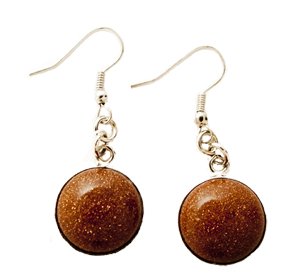 Goldstone Earrings - Click Image to Close