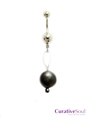 Hematite Belly Button Ring - Click Image to Close