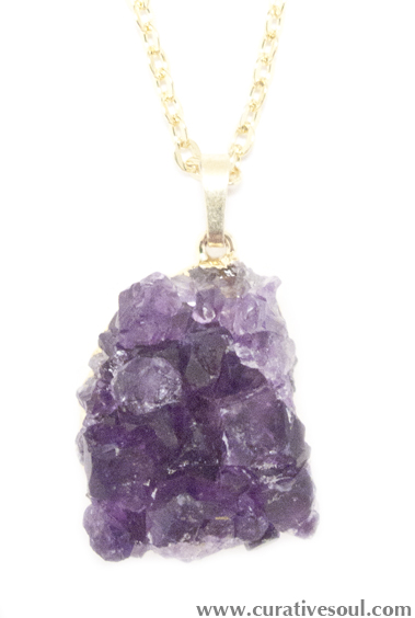 Amethyst Druzy Plated in Gold