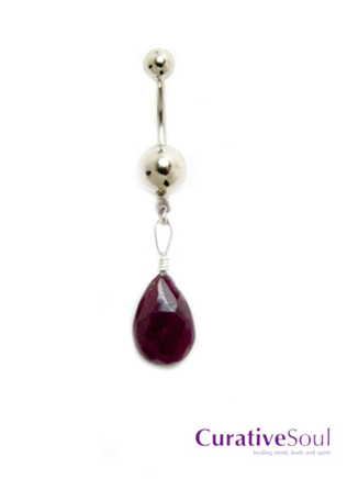 Ruby Belly Button Ring - Click Image to Close