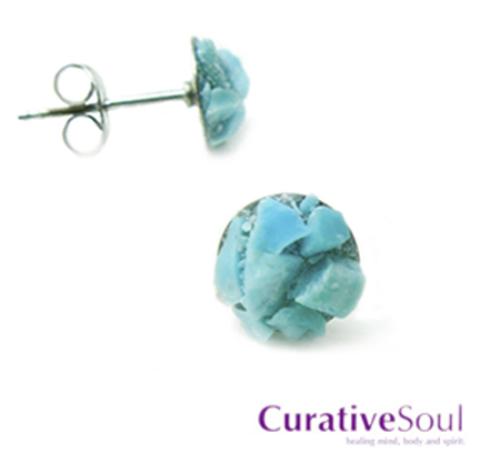 Turquoise Stud Earrings - Click Image to Close