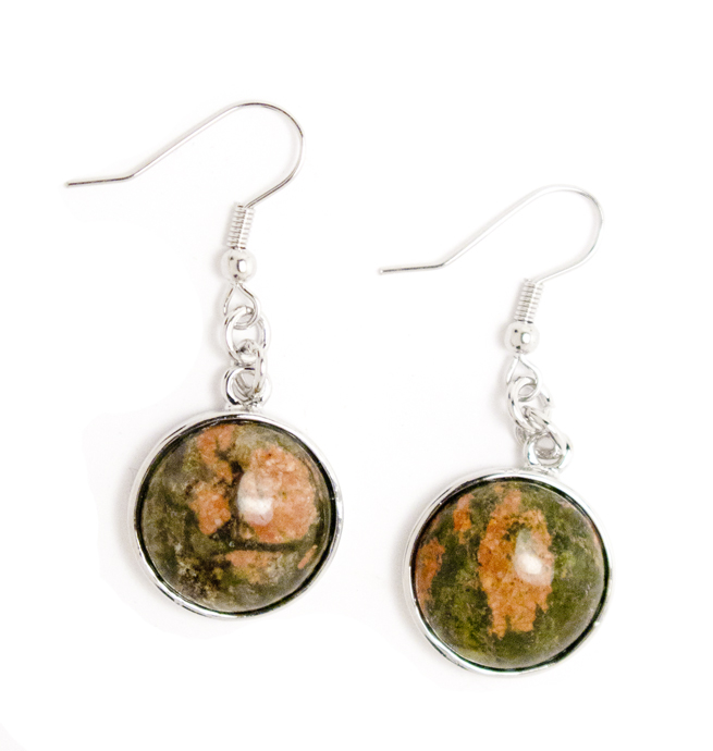 Unakite Stone Earrings - Click Image to Close