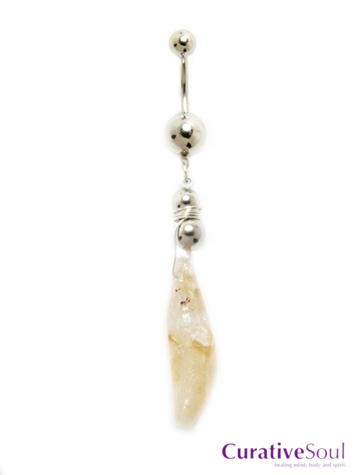 Citrine Crystal Belly Button Ring 2