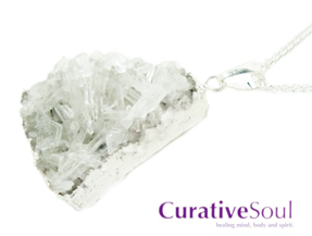 Quartz Cluster Necklace in Silver - 3