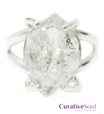 Herkimer Diamond Ring - 8 ct in Sterling Silver