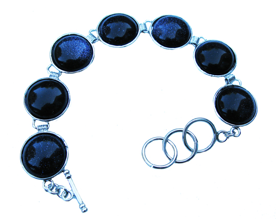 Blue Goldstone Bracelet - Click Image to Close