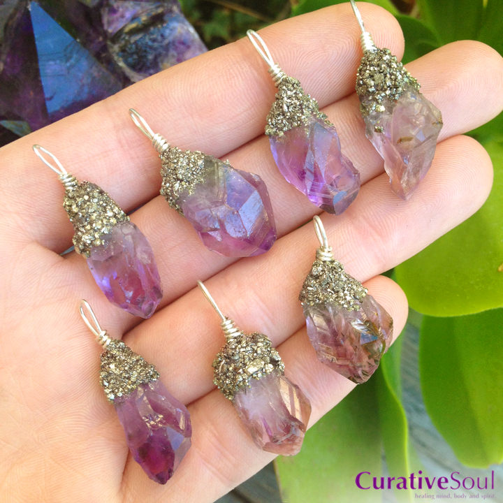 Pyrite on Amethyst Necklace