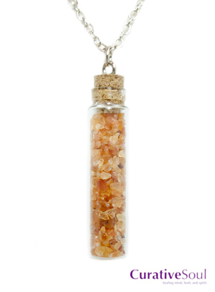 Carnelian in Corked Bottle Necklace