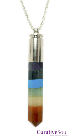 Chakra Stone Bullet Necklace - Click Image to Close