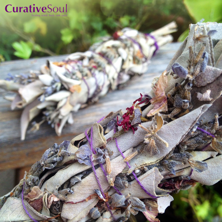 Organic Lavender & White Sage Floral Smudgestick - Click Image to Close