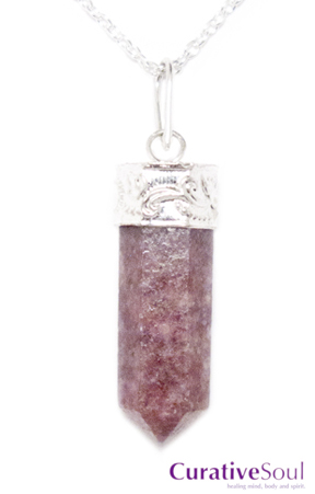 Lepidolite Crystal Point Necklace