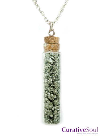 Pyrite in Corked Vial Necklace