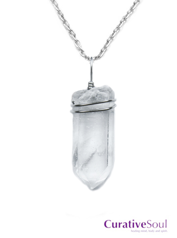 Raw Quartz Crystal Necklace - Click Image to Close